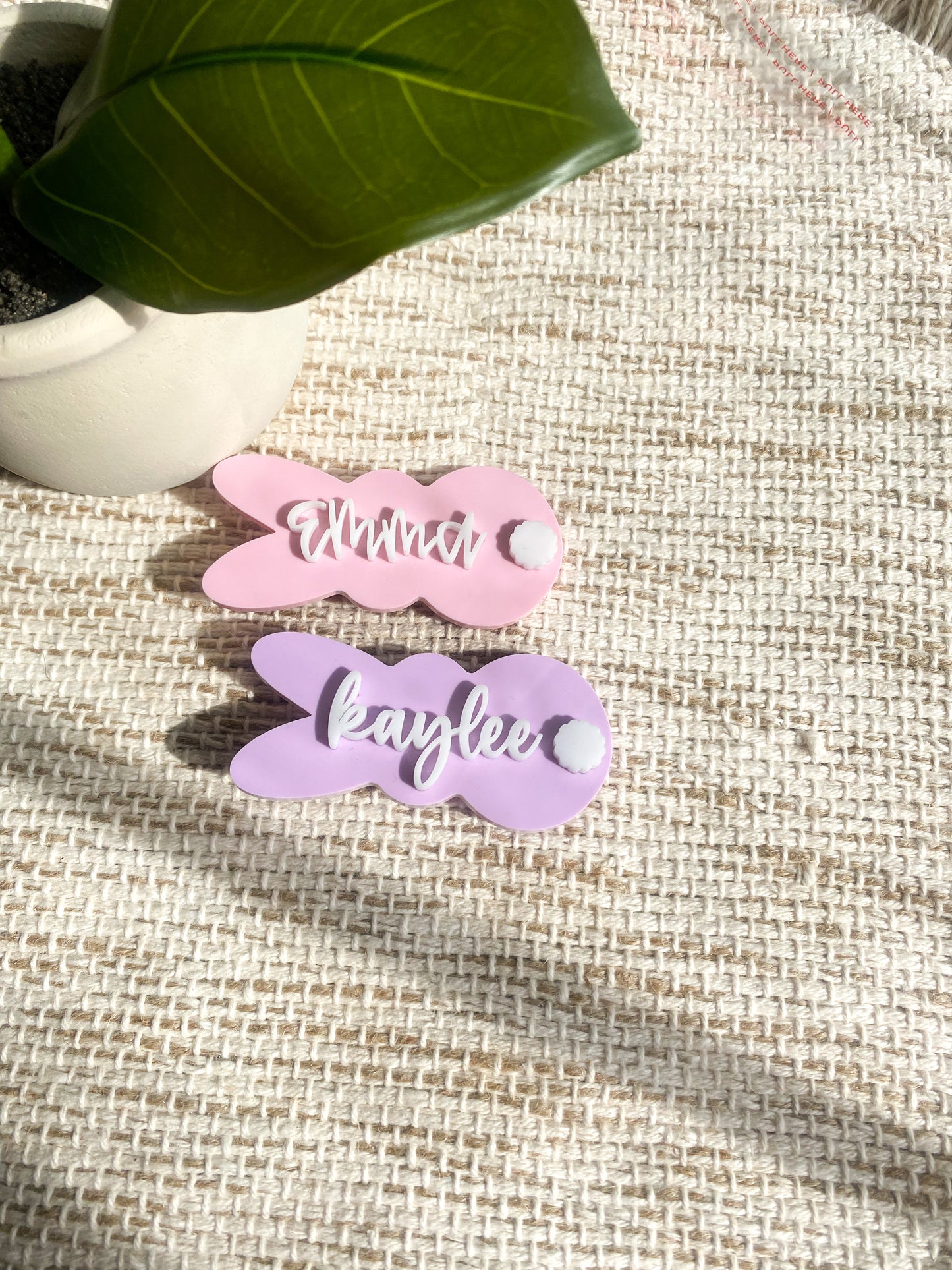 Personalized Bunny Hair Clips