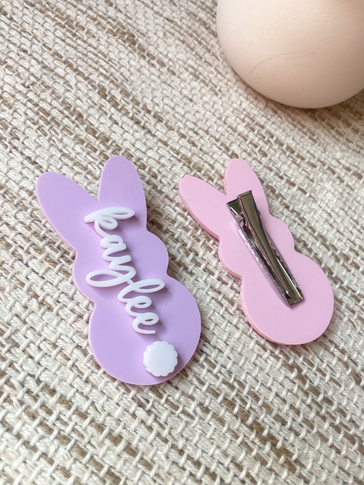 Personalized Bunny Hair Clips