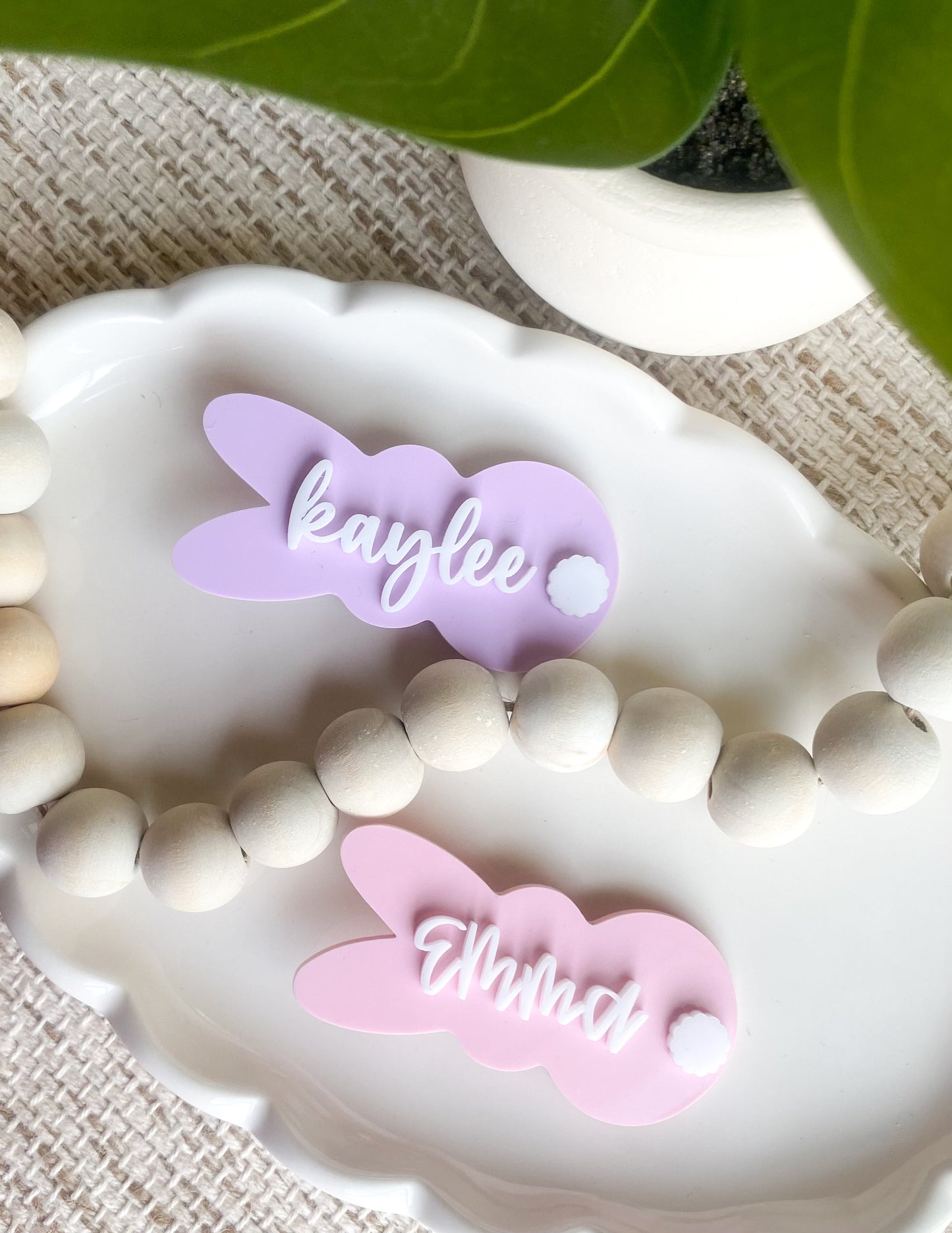 Personalized Bunny Hair Clips
