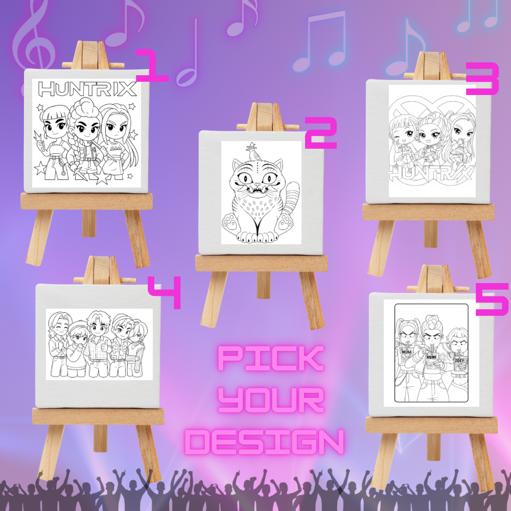 K-Pop Demon Hunter Paint Set – 6x6 Canvas Activity Kit