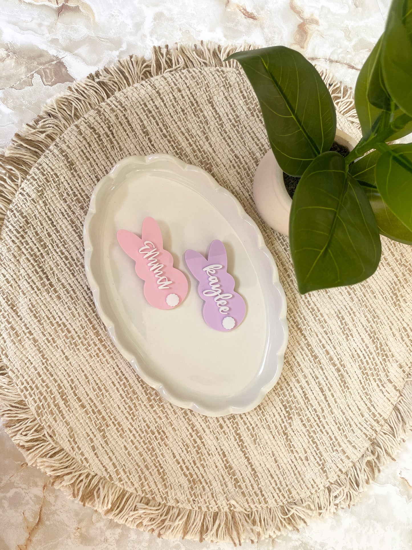 Personalized Bunny Hair Clips